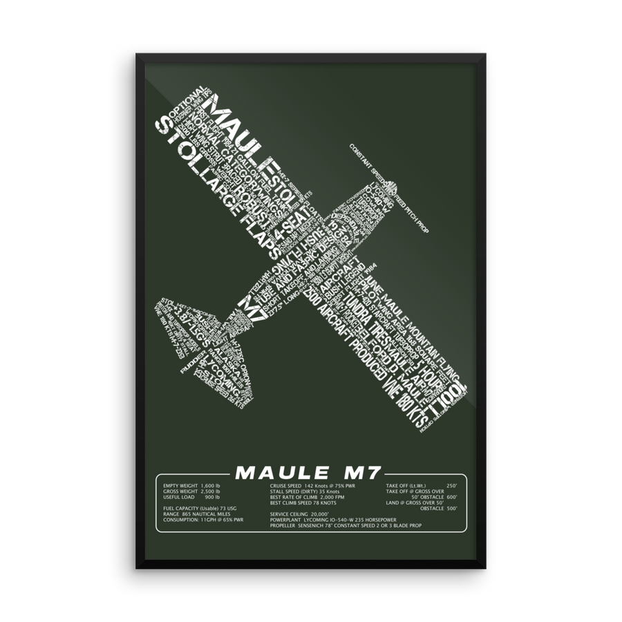 Maule M7 Aircraft Typography Art