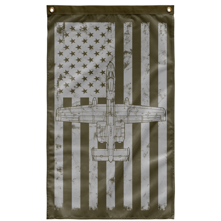 A-10 THUNDERBOLT II VINTAGE FLAG - 36" X 60" Olive Drab