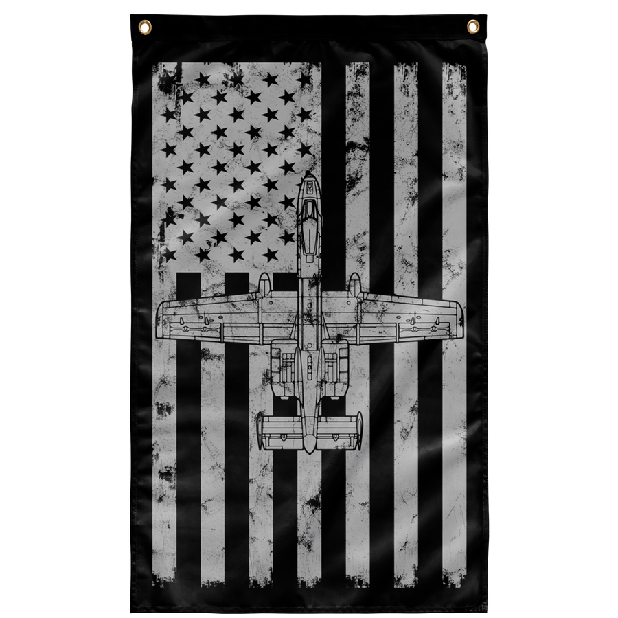 A-10 THUNDERBOLT II VINTAGE FLAG - 36" X 60" BLACK