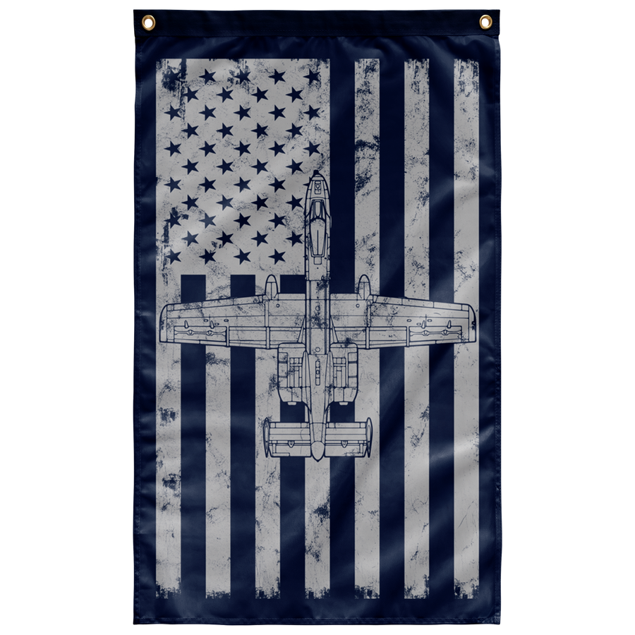 A-10 Thunderbolt II Vintage Flag - 36" x 60" NAVY BLUE