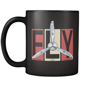 Fly Retro Airplane Propeller Mug Drinkware