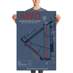 AWO Arlington Municipal Airport Layout Art