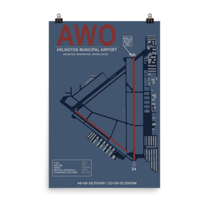 AWO Arlington Municipal Airport Layout Art