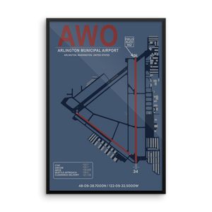 AWO Arlington Municipal Airport Layout Art