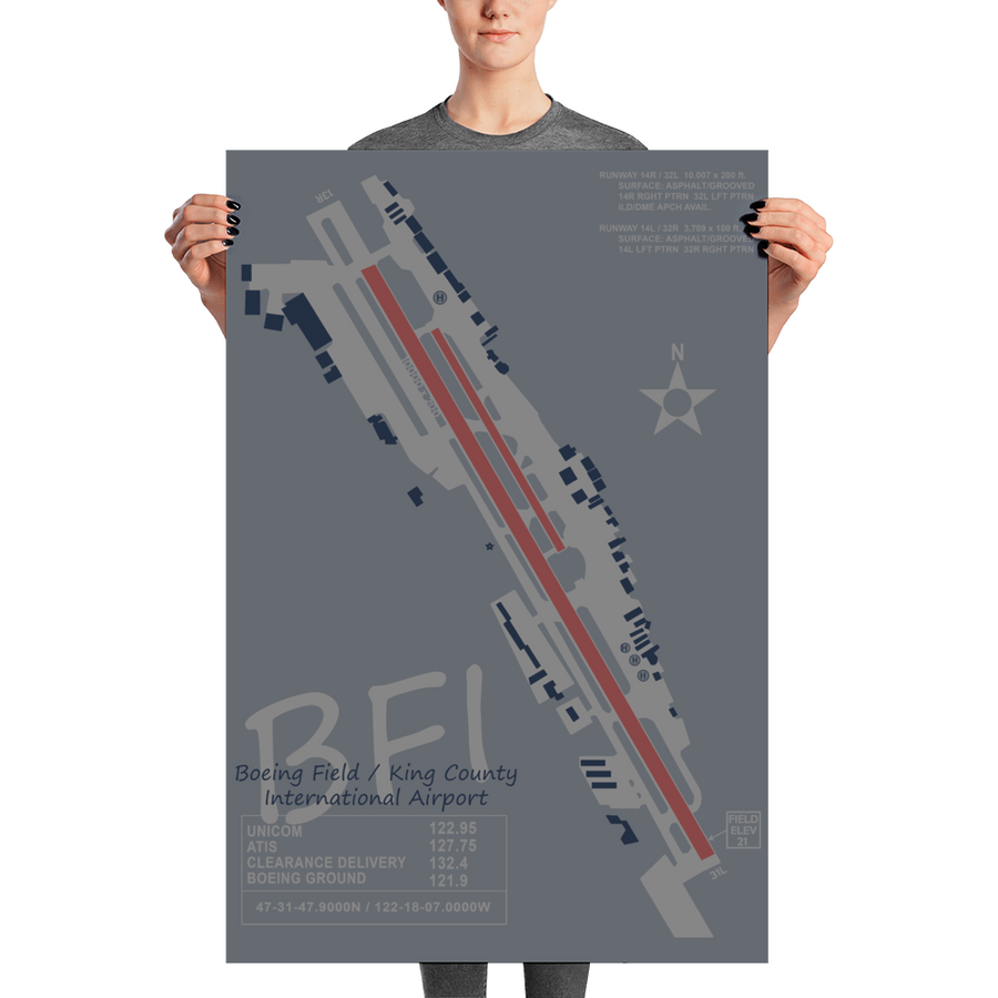 BFI Boeing Field /  King County International Airport Layout Art