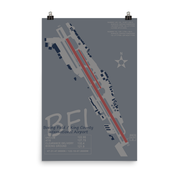 BFI Boeing Field /  King County International Airport Layout Art