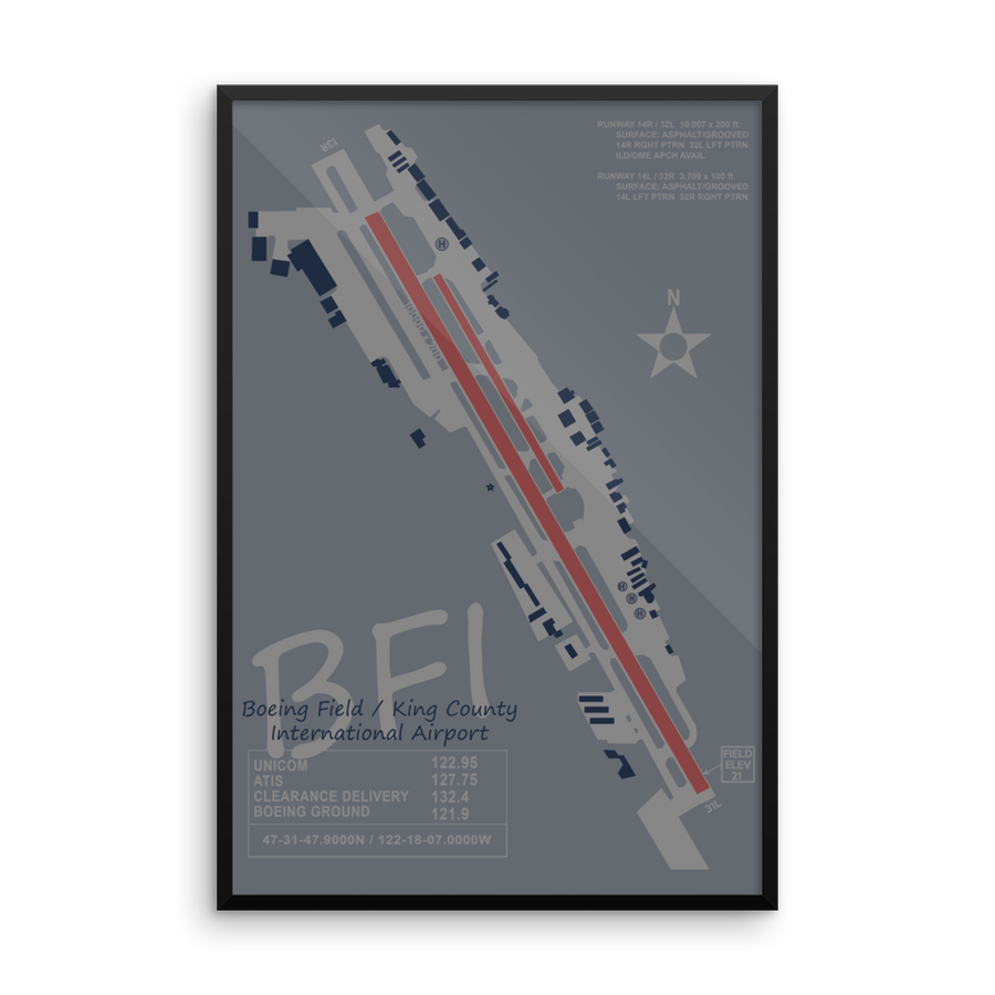BFI Boeing Field /  King County International Airport Layout Art