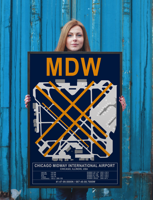 MDW Chicago Midway International Airport Layout Art