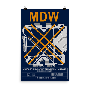 MDW Chicago Midway International Airport Layout Art