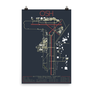 OSH Wittman Regional Airport Layout Art