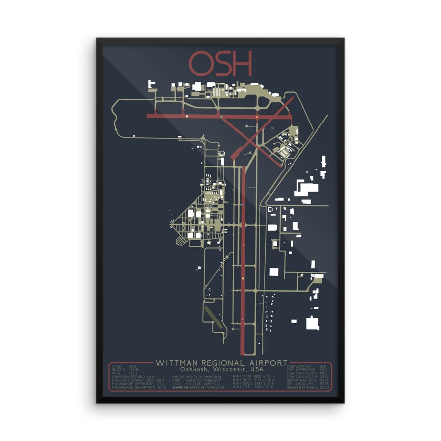 OSH Wittman Regional Airport Layout Art