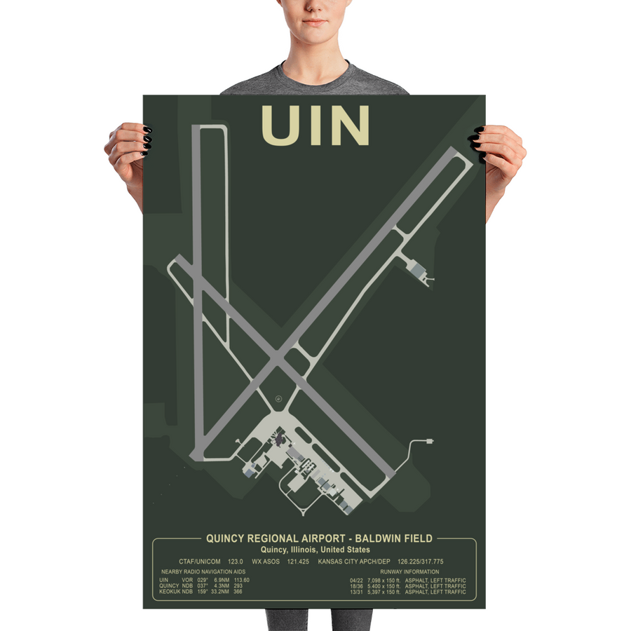 UIN Quincy Regional Airport - Baldwin Field Airport Layout Art