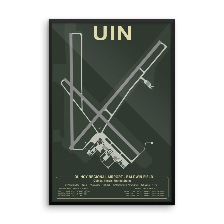 UIN Quincy Regional Airport - Baldwin Field Airport Layout Art