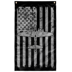 B-17 FLYING FORTRESS VINTAGE FLAG - 36" X 60" NAVY BLUE