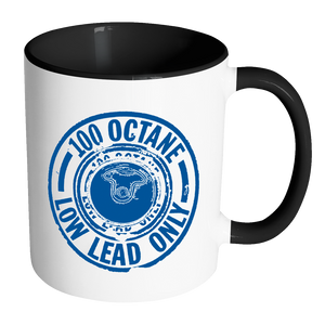 100Ll Avgas Mug Accent - Blue Drinkware