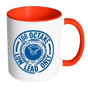 100Ll Avgas Mug Accent - Blue Drinkware