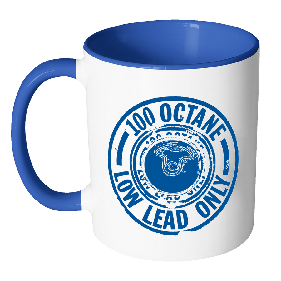 100Ll Avgas Mug Accent - Blue Drinkware