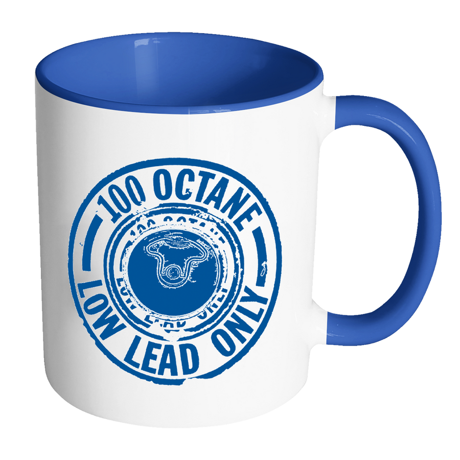 100Ll Avgas Mug Accent - Blue Drinkware