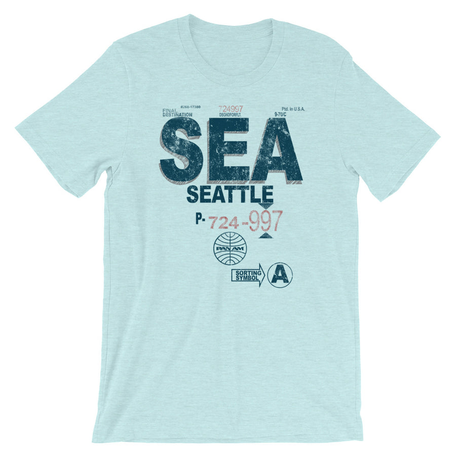 SEA Seattle-Tacoma Vintage Airline Tag Tee