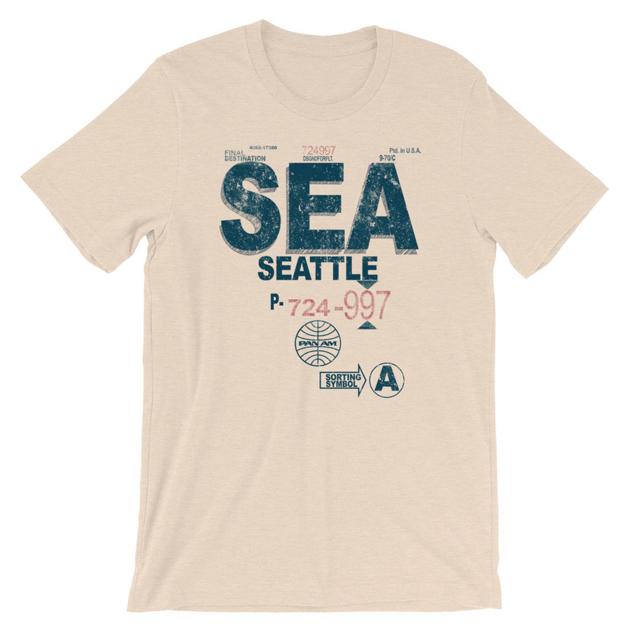 SEA Seattle-Tacoma Vintage Airline Tag Tee