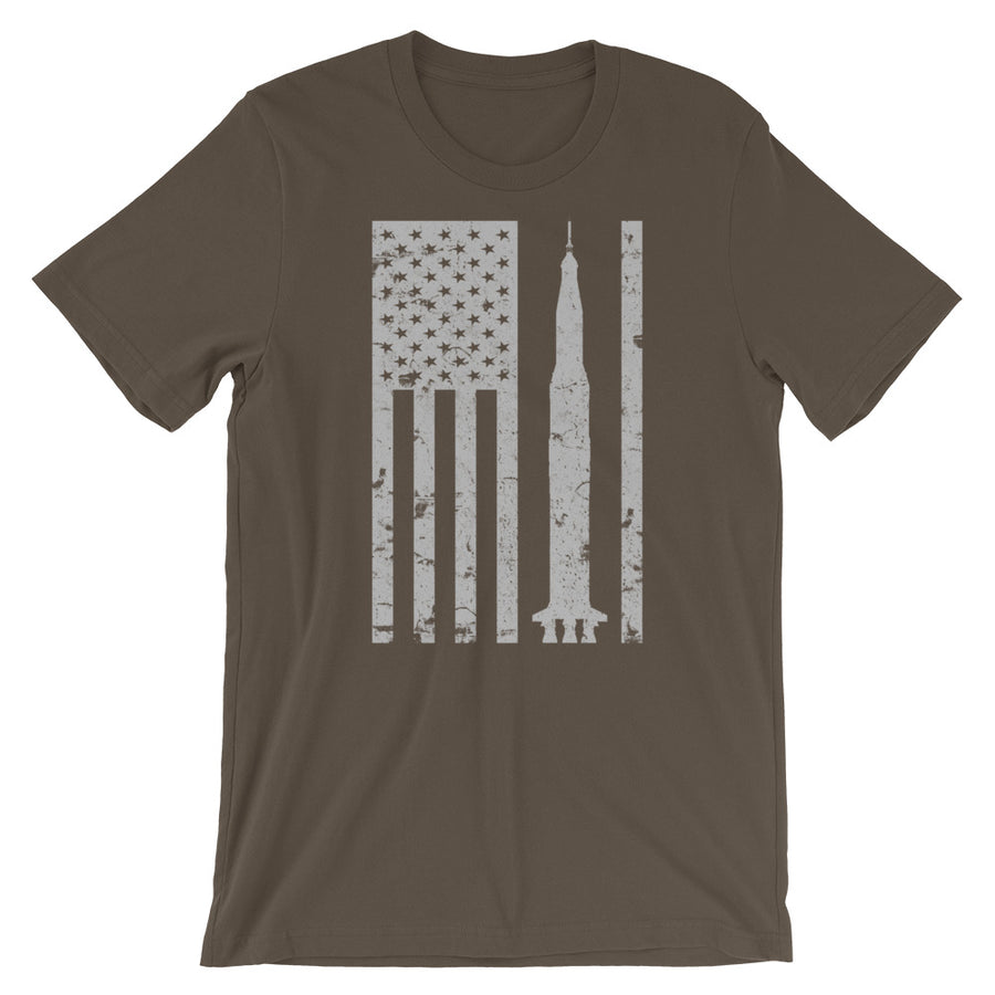 Saturn V Rocket Apollo Vintage Flag Tee