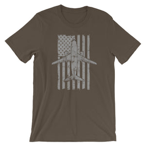 B-737 Airliner Vintage Flag Tee