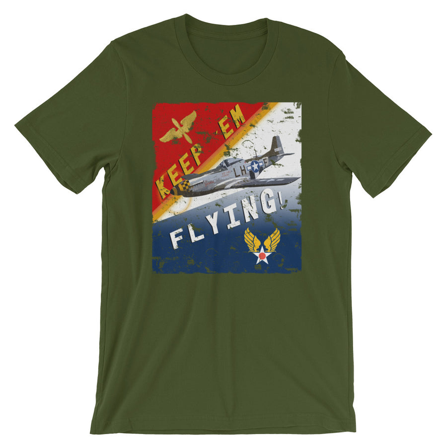 Keep'Em Flying! WWII P-51 Mustang Recruiting Poster Tee