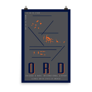 ORD Chicago O'Hare Int'l Minimalist Airport Art Poster