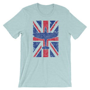 Supermarine Spitfire WWII Fighter Union Jack Vintage Flag Tee