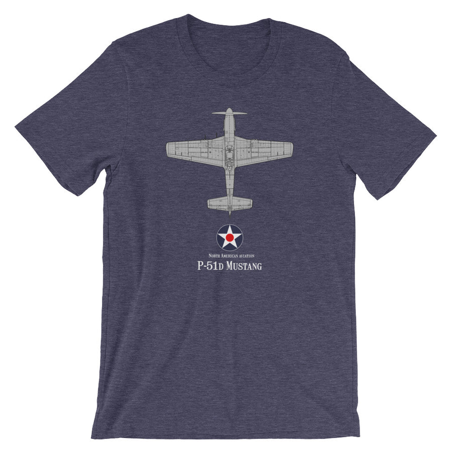 P-51 D Mustang Tech Drawing Tee