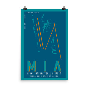MIA Miami Int'l Minimalist Airport Art Poster