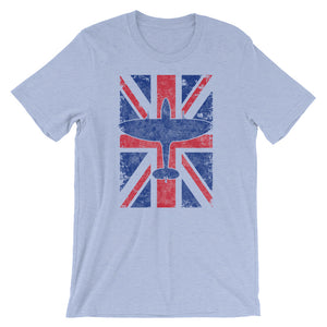 Supermarine Spitfire WWII Fighter Union Jack Vintage Flag Tee