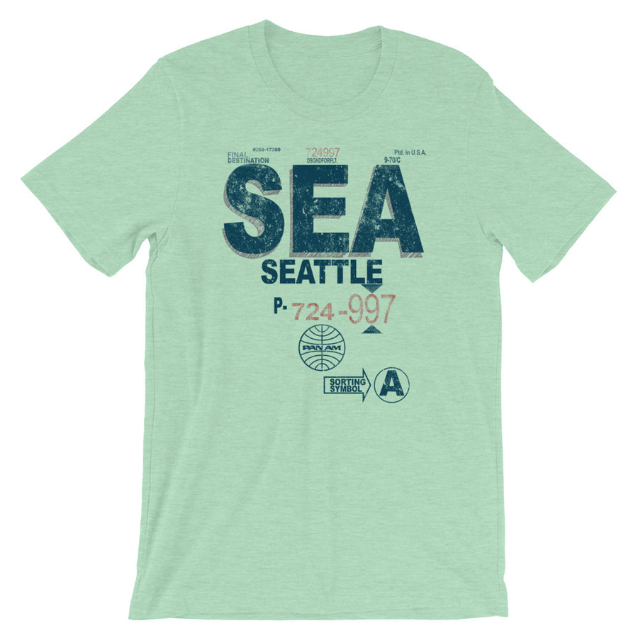 SEA Seattle-Tacoma Vintage Airline Tag Tee