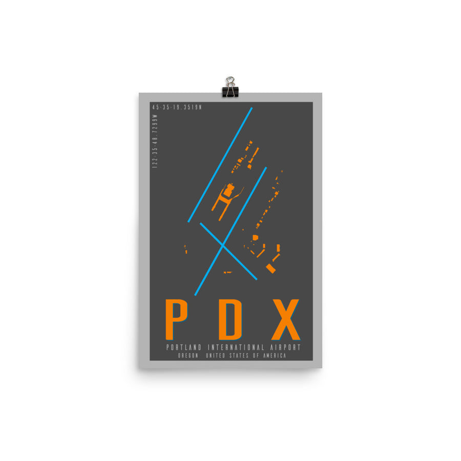 PDX Portland Int'l Minimalist Airport Art Poster
