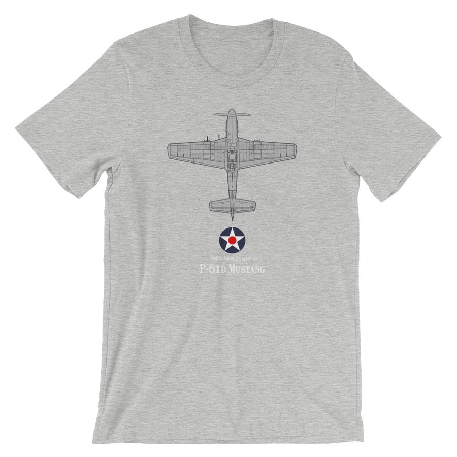 P-51 D Mustang Tech Drawing Tee