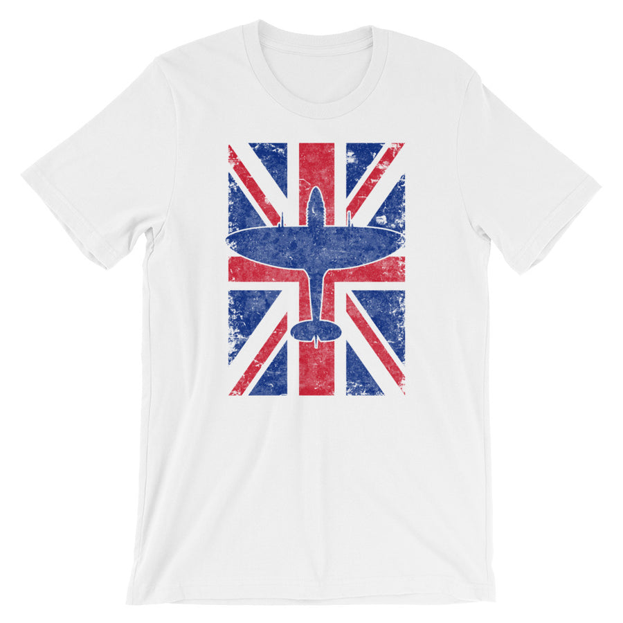 Supermarine Spitfire WWII Fighter Union Jack Vintage Flag Tee