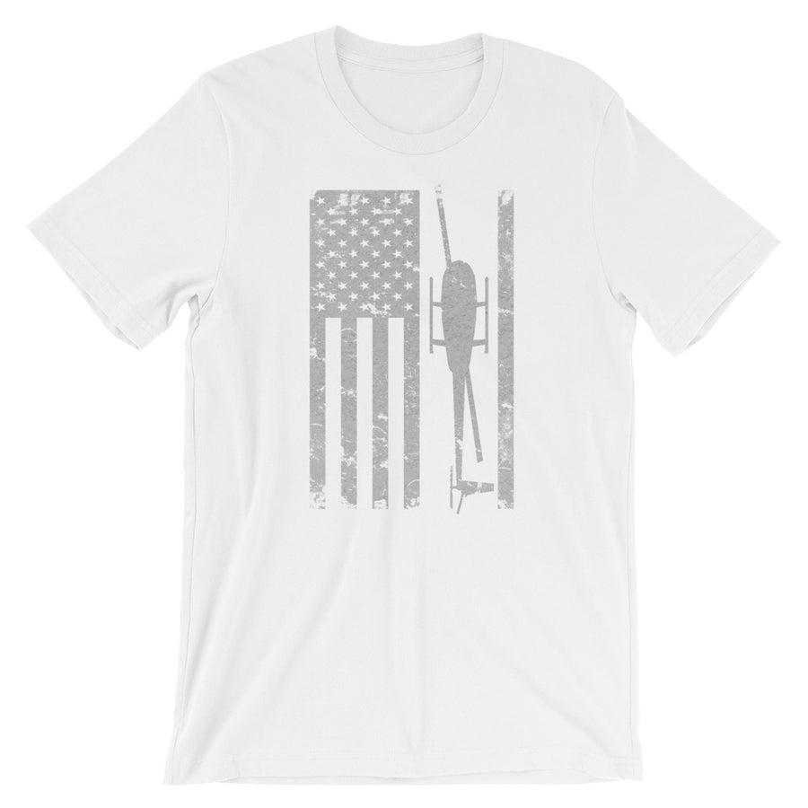 R22 Helicopter Vintage Flag Tee