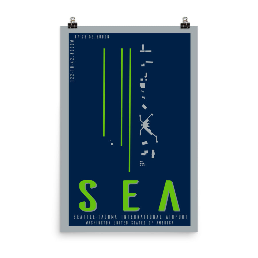 SEA Seattle - Tacoma Int'l Minimalist Airport Art Poster