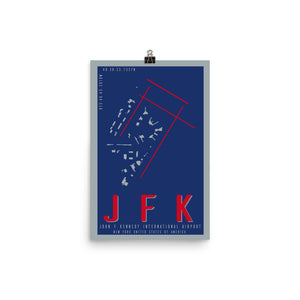JFK John F Kennedy Int'l Minimalist Airport Art Poster