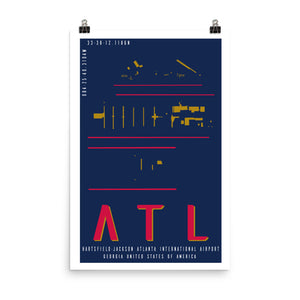 ATL Hartsfield - Jackson Atlanta Int'l Minimalist Airport Art Poster