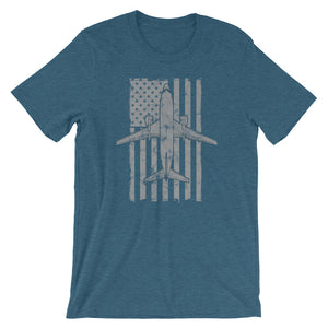 B-737 Airliner Vintage Flag Tee