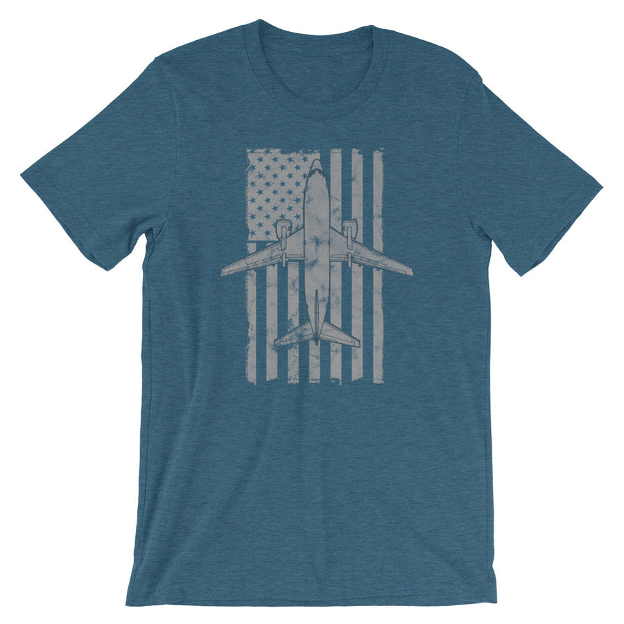 B-737 Airliner Vintage Flag Tee