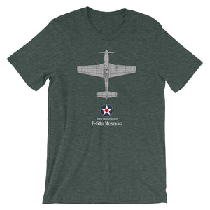 P-51 D Mustang Tech Drawing Tee