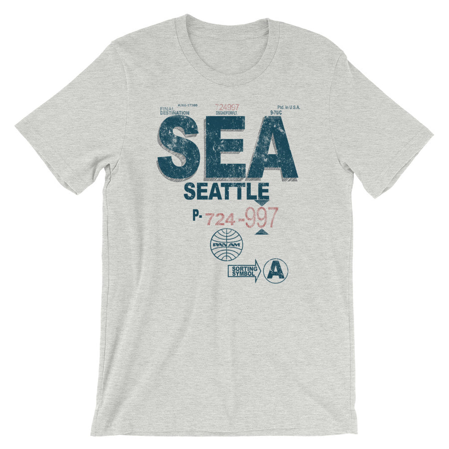 SEA Seattle-Tacoma Vintage Airline Tag Tee