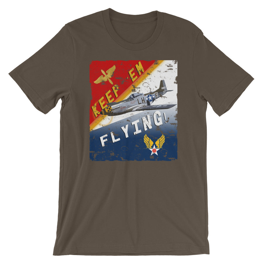 Keep'Em Flying! WWII P-51 Mustang Recruiting Poster Tee