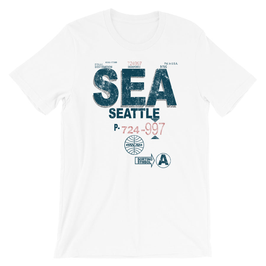 SEA Seattle-Tacoma Vintage Airline Tag Tee