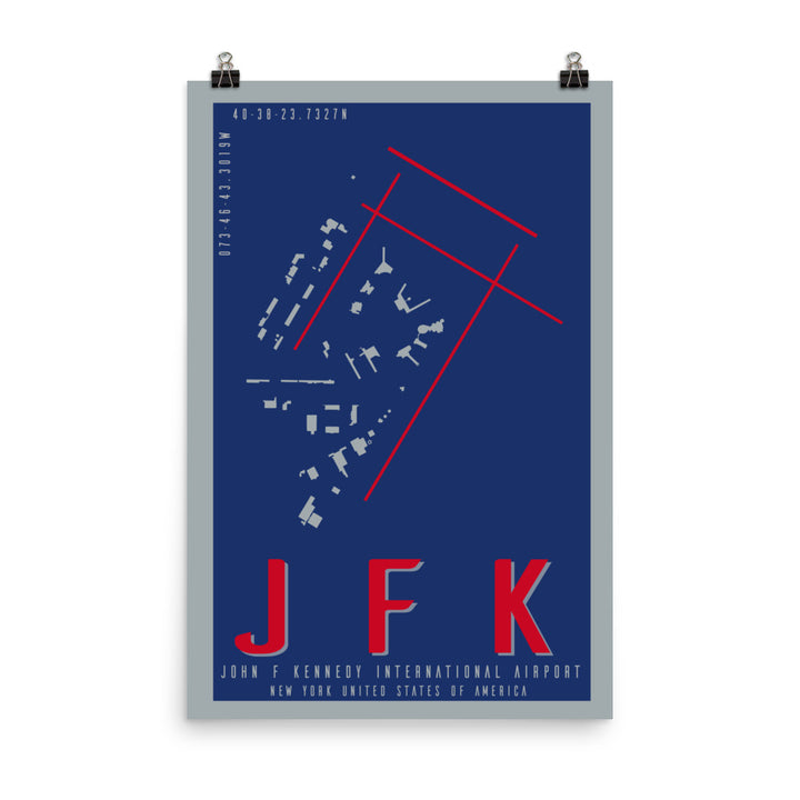 JFK John F Kennedy Int'l Minimalist Airport Art Poster