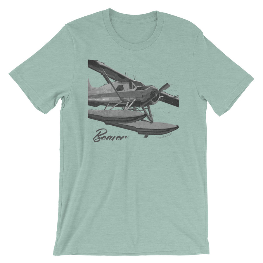 De Havilland DHC-2 Beaver Floatplane "Charcoal" Drawing Tee