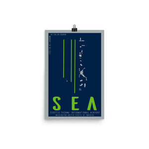 SEA Seattle - Tacoma Int'l Minimalist Airport Art Poster