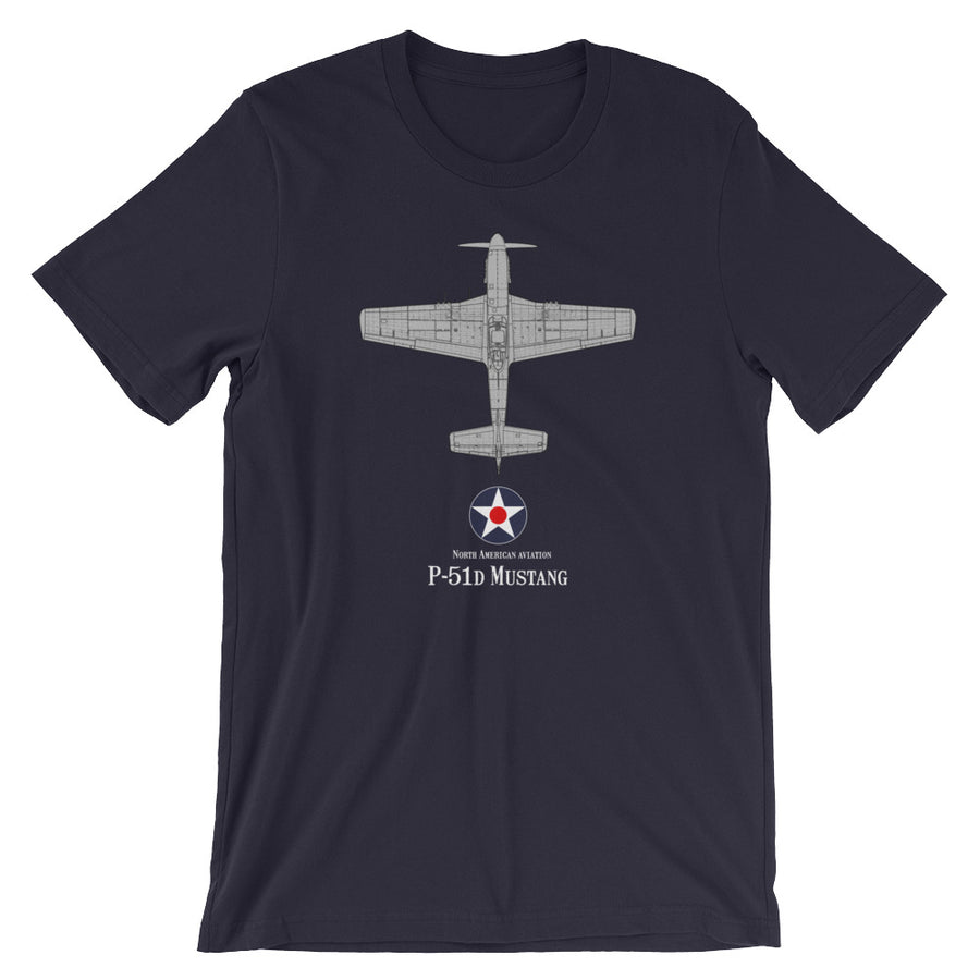 P-51 D Mustang Tech Drawing Tee